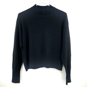 Everlane 100% Cashmere Black Mock Neck Boxy Pullover Sweater Women's Small